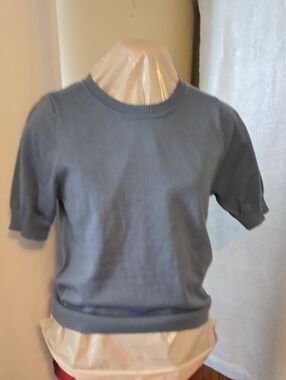 LuLaRoe Short Sleeve Crew Sweater - Dusty Blue